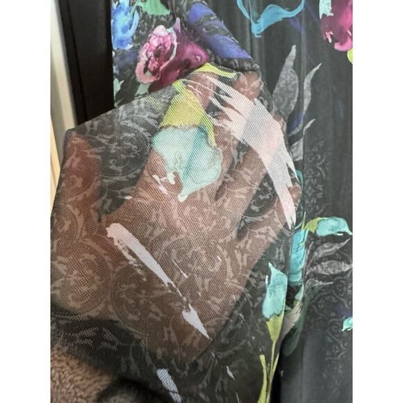 Avenue Semi-Sheer Tunic Top, 22 3/4 Sleeves, Watercolor Whimsigoth Fairy‎ - Picture 3 of 7